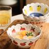 4.8 INCH Lovely Kids Bowl Ceramic Cherry Design Rice Ice-cream Bowl Dessert Serving Bowl Baking Tray 2 pieces