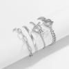 4pcs Set Hip-hop Trend Snake Bone Chain Retro Metal OT Buckle Round Card Bracelet for Women Punk Rock Jewelry Set Accessory Gift
