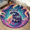 Colorful Planet Animals Round Area Rug,Carpet Rug for Living Room Bedroom Sofa Playroom Decor,Non-slip Floor Mat