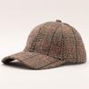 Woolen Plaid Baseball Cap European and American Sunshade Thickened Retro Autumn and Winter Warm Plaid Cap