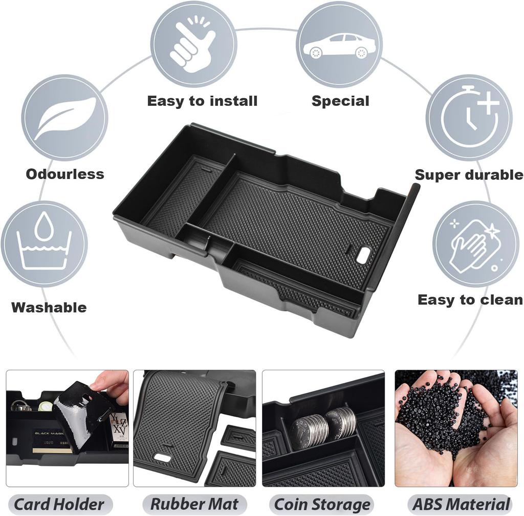 Sixthsmoy For GMC Terrain 2025-2026 Center Console Storage Organizer Armrest Box Tray Secondary Coin Phone Holder Accessories
