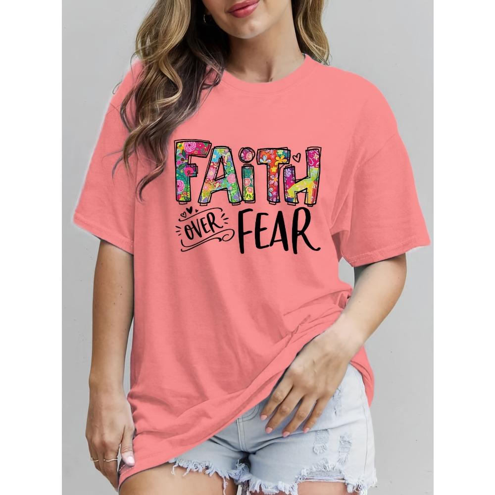 

Loose Plus Size Fashion Trendy Colorful Letter Printed Women s Crew Neck T-Shirt 5XL