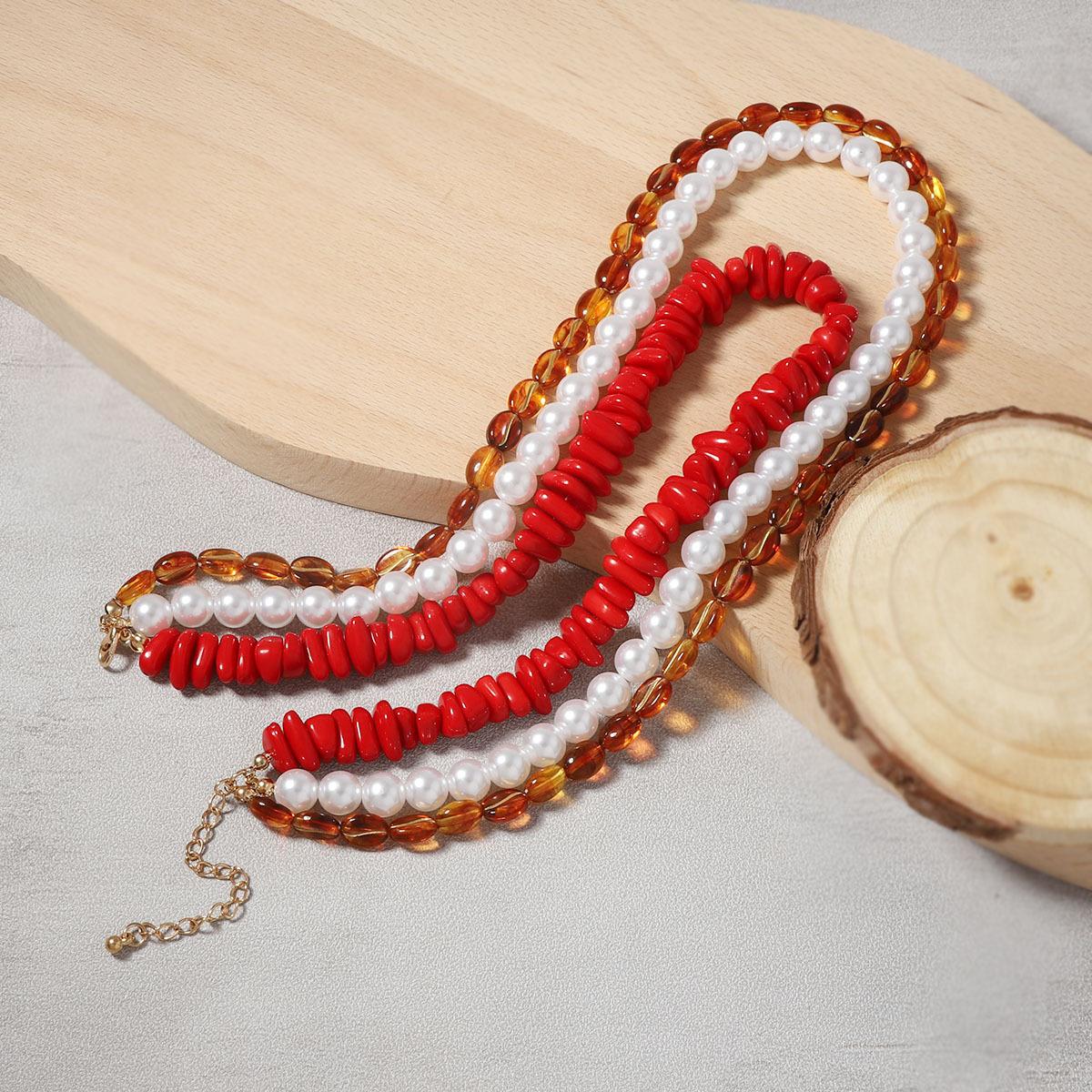 Средневековый Винтажный ретро тренд личность креативный дизайн чувство многослойное ношение имитация жемчуга уличный аукционный ожерелье