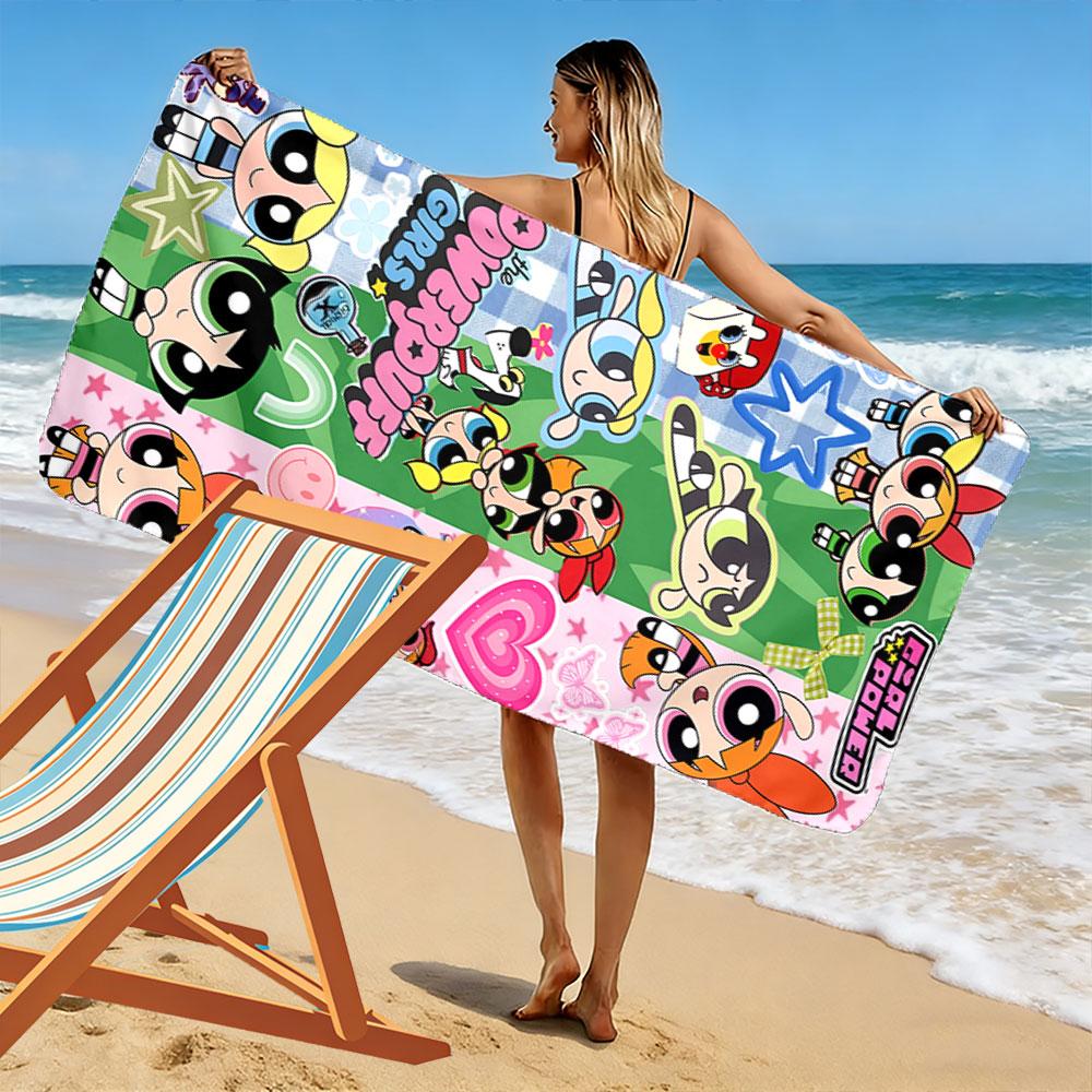 Powerpuff Girls Cartoon Towel A must-have beach towel for beach travel