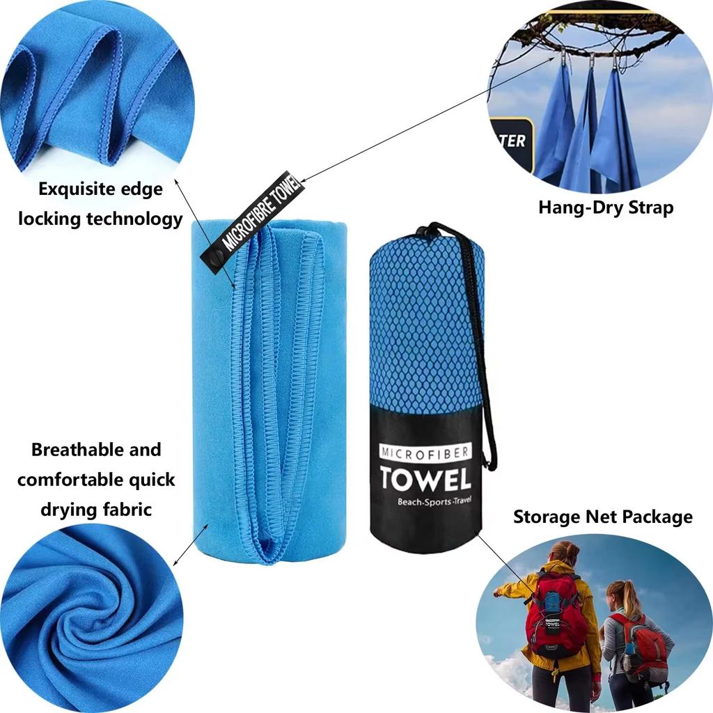1PCS Luxury Microfiber Towel Sports Quick-Drying Super Absorbent Camping Towel Super Soft Gym Swimming Yoga Beach Towel