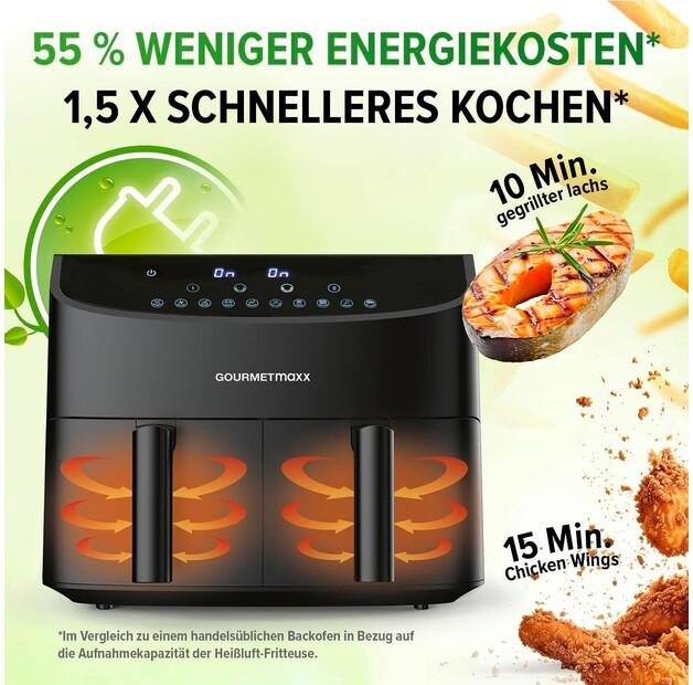 Фритюрница Gourmetmaxx с двумя камерами 2×3.5 л (12459)
