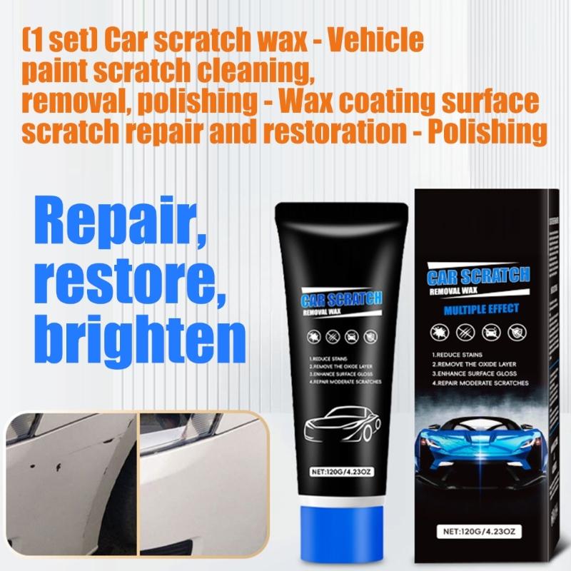 120G/4.23oz Car Surfaces Paint Restorer with Wipe and Sponge Car Scratch Repair Wax Paint Scratch Repairing Polishing Wax