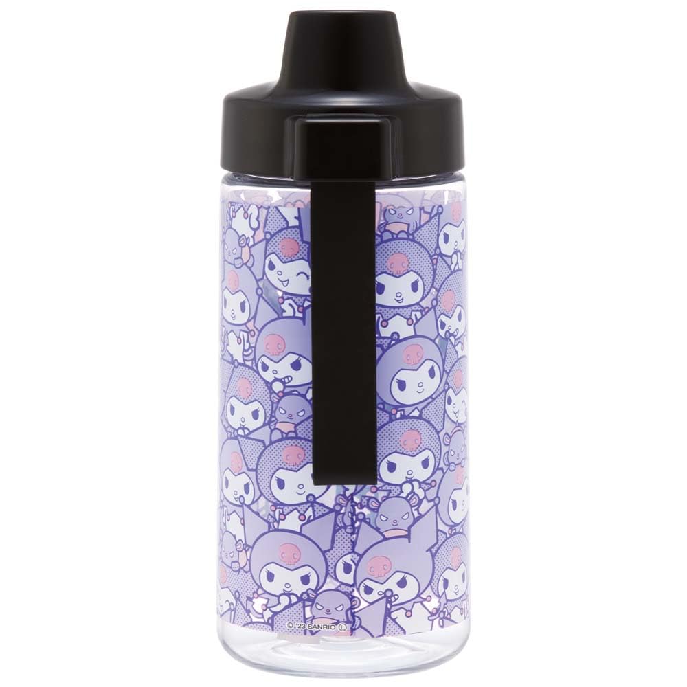 Skater Straw 500ml Straw Water for Sanrio Bottle, Spout-Type Bottle, Plastic, Clear, Kids, Kuromi, PSTB5-A
