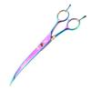 8.0-Inch Colored Pet Beauty Scissors Set, Flat Scissors, Curved Scissors, Thin Scissors, Multi-Color 2 Teeth, 4 Fixed Logos.