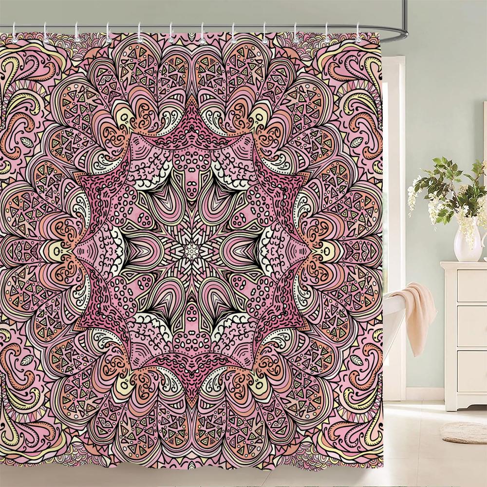 Waterproof Shower Curtain For Bathroom Bohemian Pattern Printing Bathtub Curtains Fabric Polyester Bath Curtain With Hooks