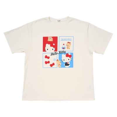 Sanrio Hello Kitty Oversized Polyurethane T-Shirt (607665) - Body 65% Polyester, 35% Cotton; Rib 62% Polyester, 33% Cotton, 5%