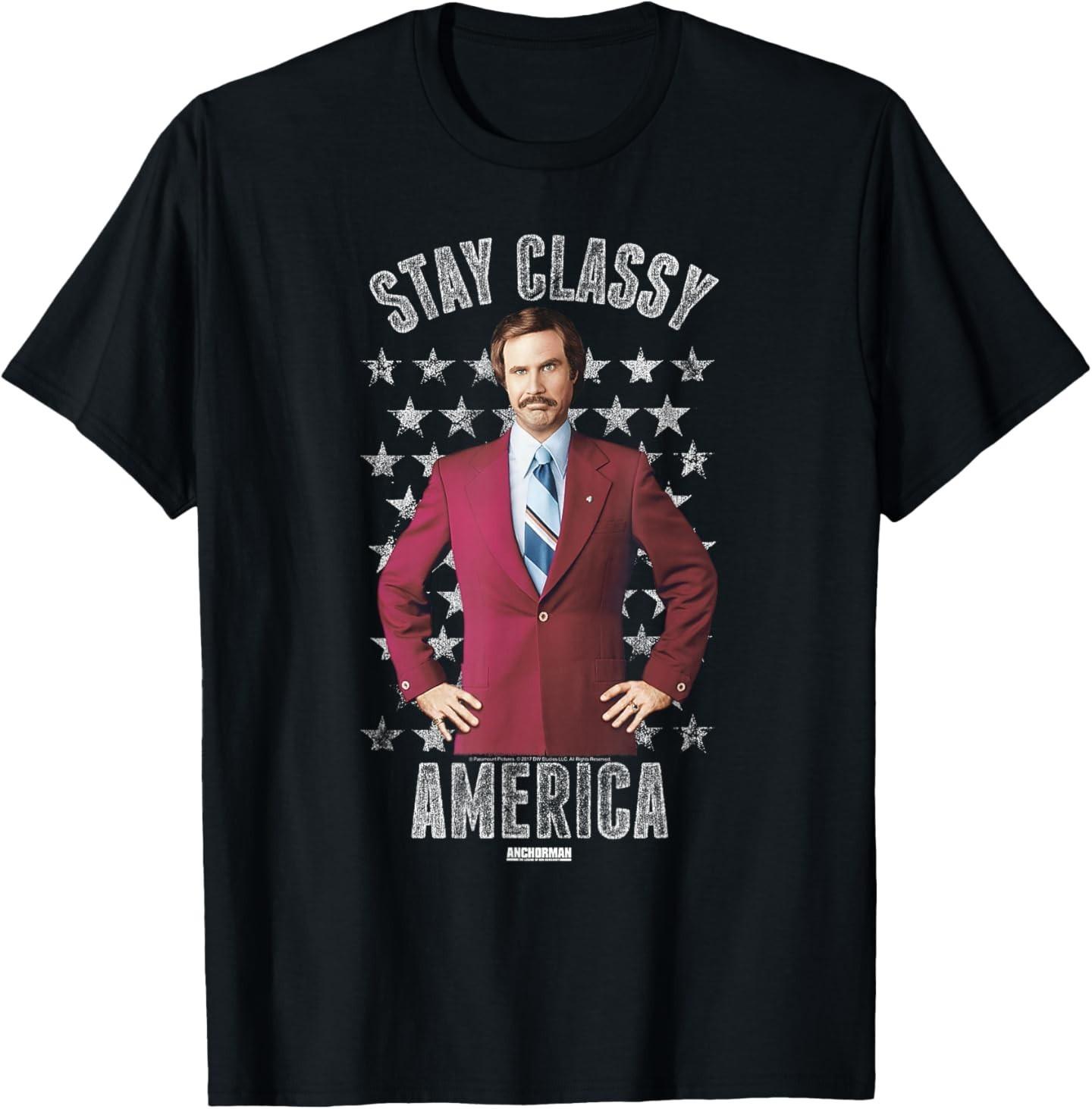 Anchorman Stay Classy America T-Shirt S разноцветный