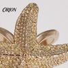 Stylish Gift for Her Starfish Alloy Scarf Buckle, Multi-functional Elegant Ring, Unique Pin Bohemian Ocean Theme Clothing Accessories Daily