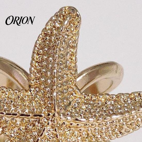Stylish Gift for Her Starfish Alloy Scarf Buckle, Multi-functional Elegant Ring, Unique Pin Bohemian Ocean Theme Clothing Accessories Daily