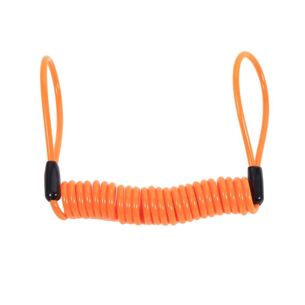 Disc Lock Cable - Qiilu Disc Lock Reminder Safety Strap Spring Coil Safety Strap Spring Coil Anti-Theft 3 Colors (Orange)
