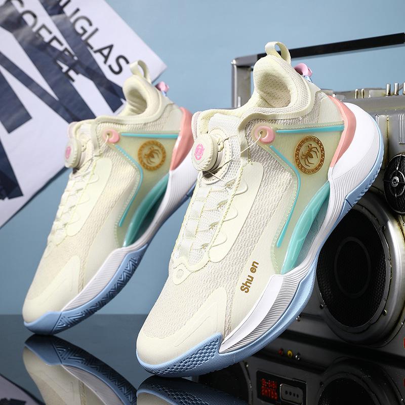 Luminous Shock-Absorbing Basketball Shoes For Men And Women, Friction, Sound, Non-Slip And Wear-Resistant Rotating Buckle, Couple Sports Basketball Sh