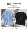 2026 Summer Versatile Embroidered Ice Silk Tencel Knit Women's T-Shirt