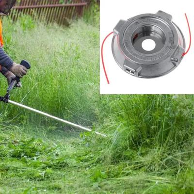 Aluminum Alloy Grass Trimmer Head Iron Disc Bump Feed Lawn Mower Head Nylon Spool No Need Disassemble Universal Trimmer Head