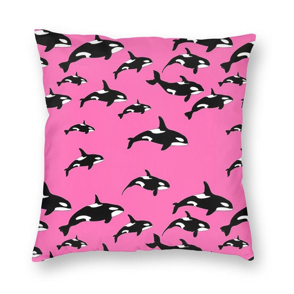 Killer Whale Orca Pattern Square Pillowcase Pillow Cover Cushion Decor Comfort Throw Pillow for Home Bedroom