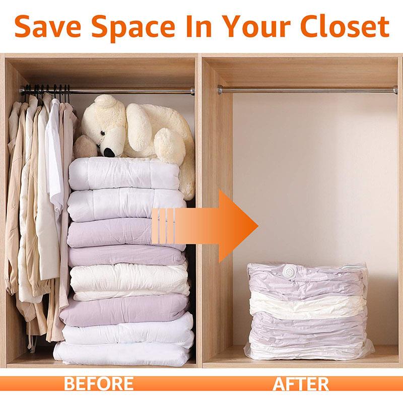 Vacuum Bag Package Compressed Organizer For Quilts Clothes Storage Bag Transparent Space Saving Bags Wardrobe Closet Organizer
