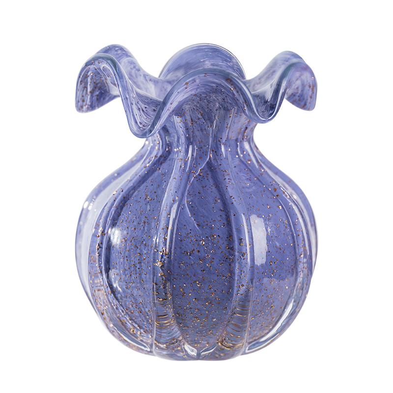 Glass Vase Purple Pink Lace Flower Arrangement Container Table Top Hydroponic Exquisite Dining Table Floral Vase Home Decoration