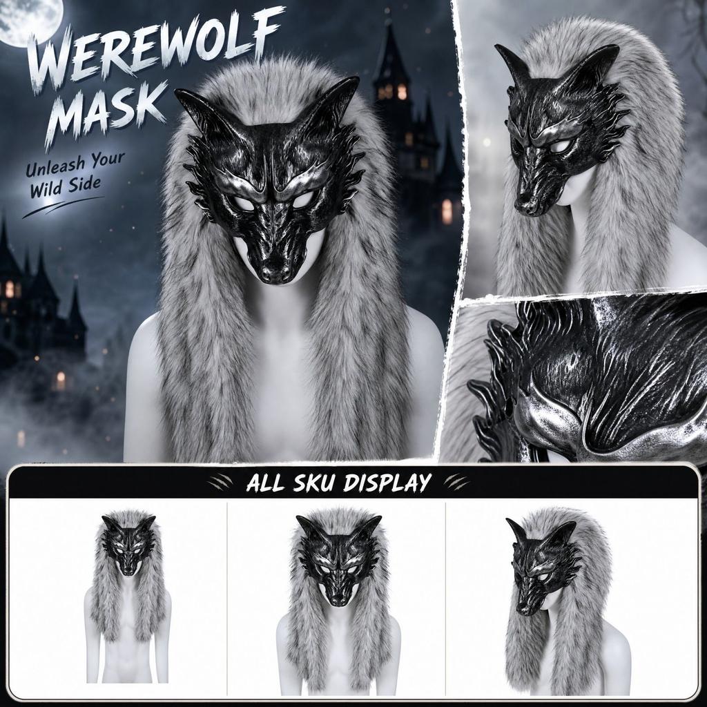 Werewolf Costume Accessory for Halloween Masquerade Party