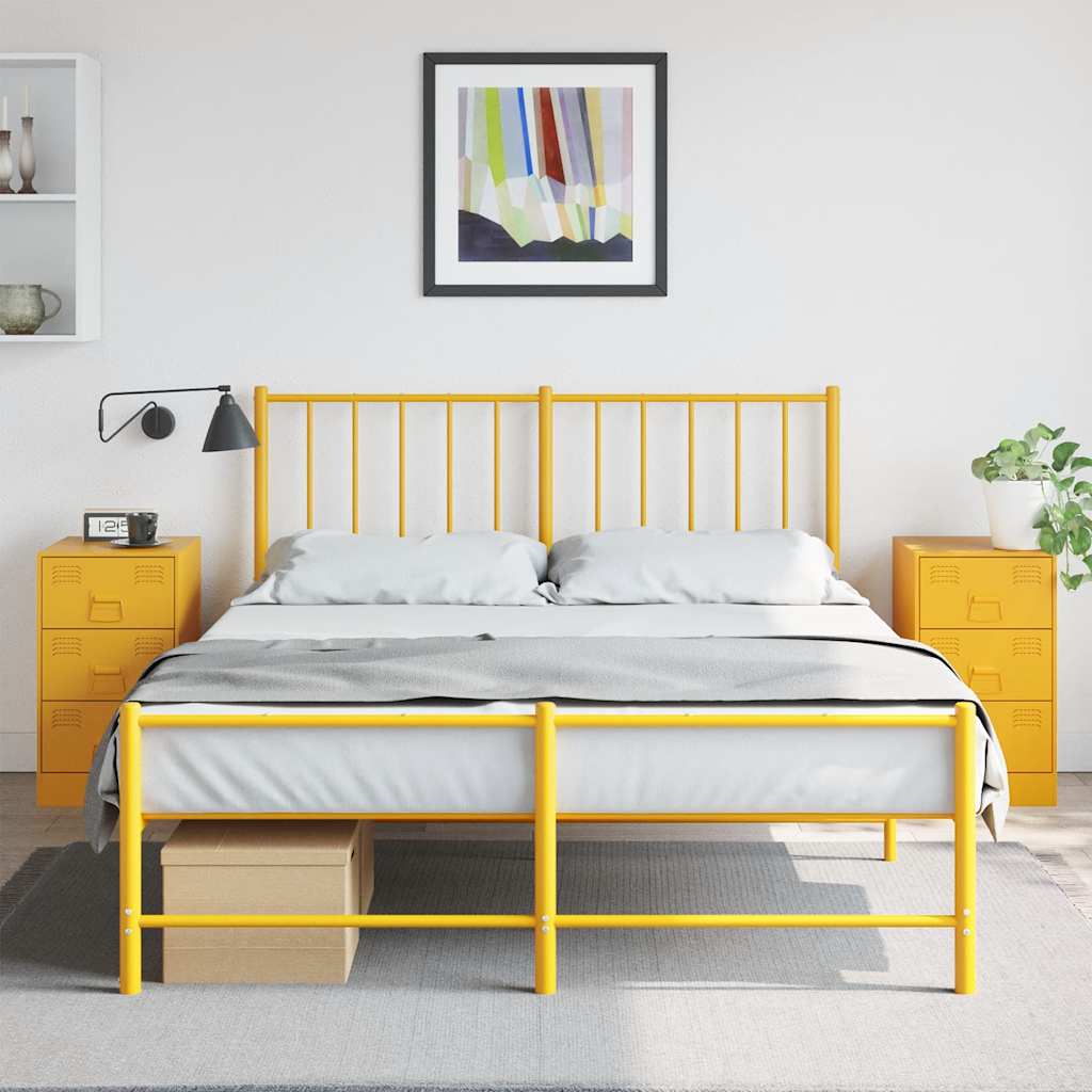 Nightstands 2 pcs. Mustard Yellow 34.5 x 39 x 62 cm Steel
