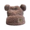 Autumn and winter thickened soft waxy warm cold ear protection cold hat Korean version of metal cute bear plush knitted versatile model