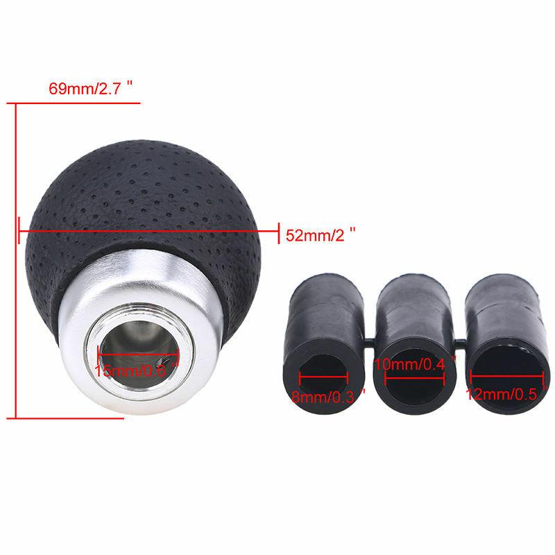 Black Leather 5-Speed Manual Transmission Car SUV Gear Shift Knob Shifter Lever