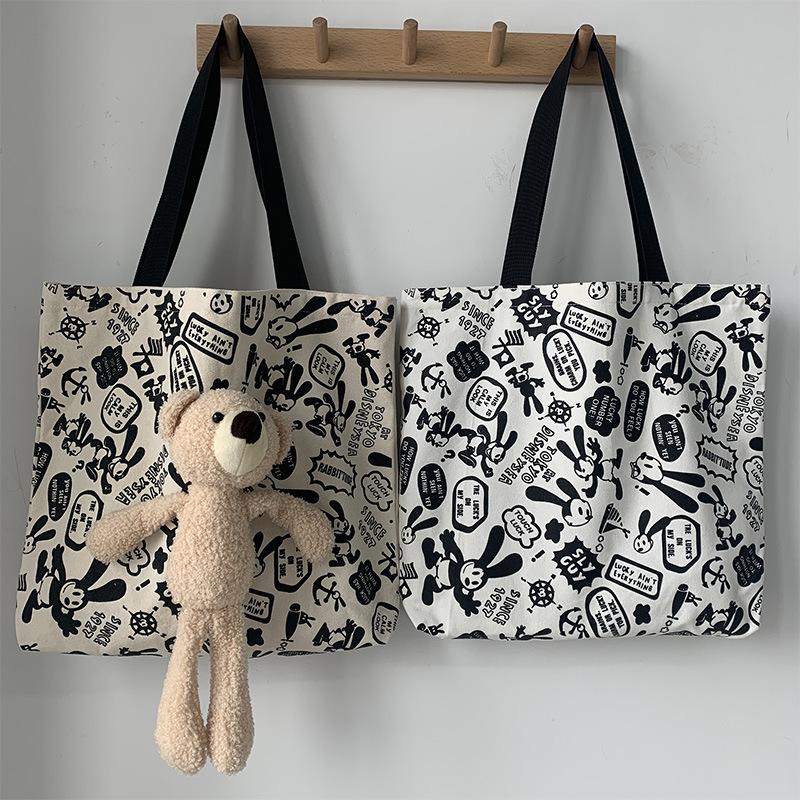 Large Capacity Bag New Bear Graffiti Canvas Bag