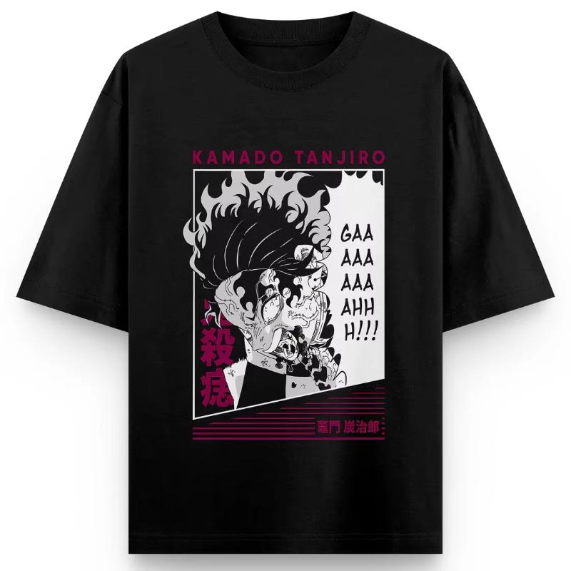 

Demon Slayer Anime Printing Oversized Cotton Tshirt Men and Women Comfortable Harajuku Trend Y2K Summer Short Sleeve Tshirt S