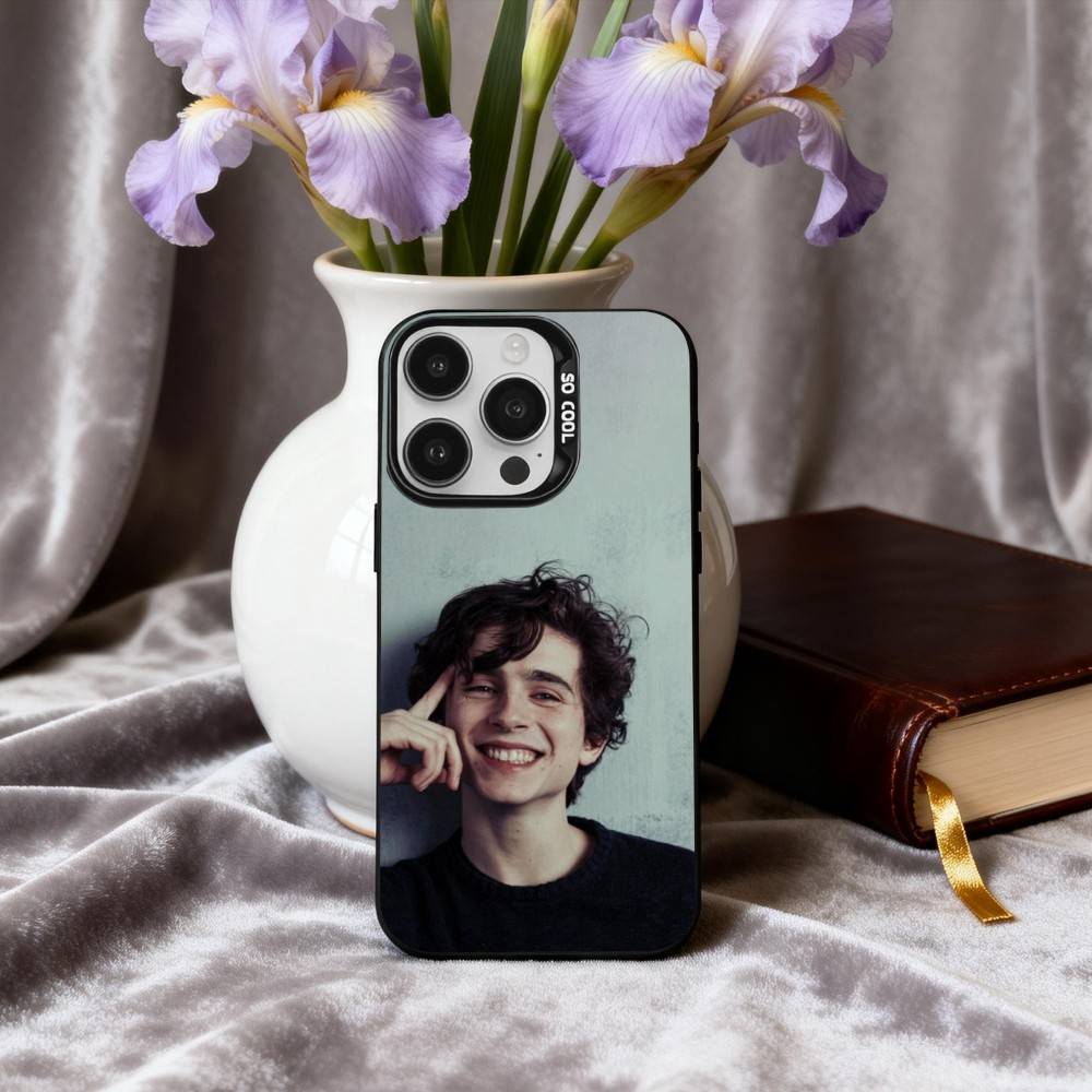 T-Timothee C-ChalametS Phone Case For iPhone17,16,15,14,13,12,11 Plus,Pro Max Black Candy silver phone case