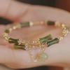 [Green Plum Wine] Bamboo Beaded Bracelet: High-End Chinese Design for Girlfriends