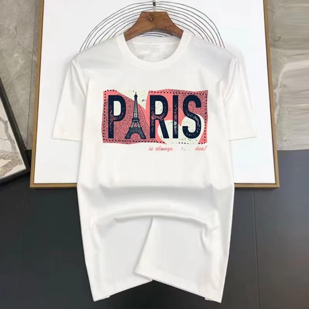 Luxury Print T-shirts Summer Men's Tshirt O-Neck Short Sleeve 100% Cotton Street Fashion Casual Top Women's Y2K