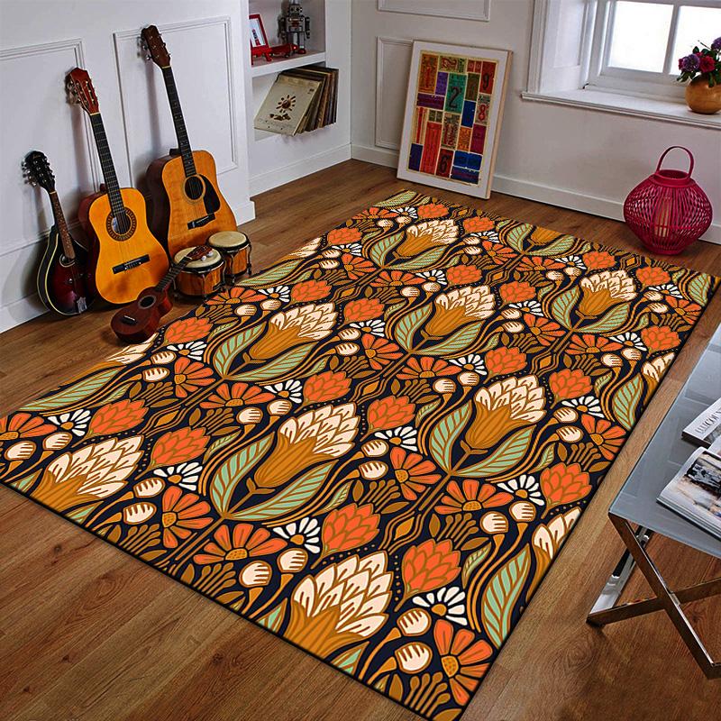 Vintage Floral Pattern Rug Design Patterned carpet a non slip rug suitable for all seasons and any setting, gift