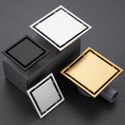 Tile Insert Square Floor Waste Drain 304 Stainless Steel Shower Grates Large Flow Draine  Bathroom