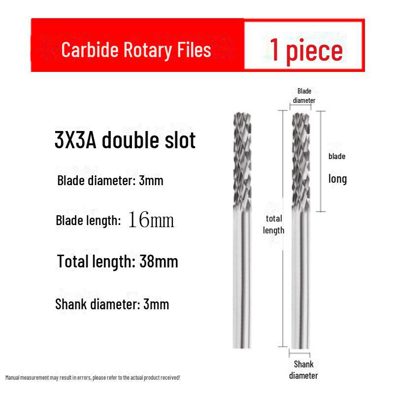 3mmX6 Tungsten Steel Carbide Rotary File for Electric Grinding - Small Metal Grinding Head