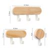 1Pc Self Adhesive Door Wall Hangers Hooks Abs Wood Hat Racks Key Hanger Kitchen Bathroom Home Wall Organizer Ornaments