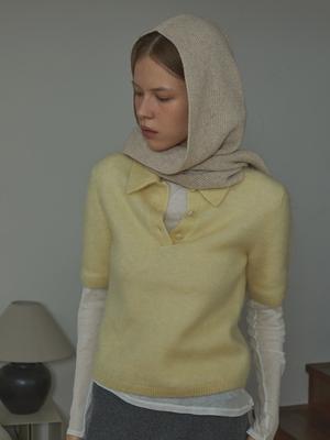 Hwaiteupeulojegteu [Gift Box]_Hooded Virgin Wool Knit Scarf_Oatmeal_Unisex