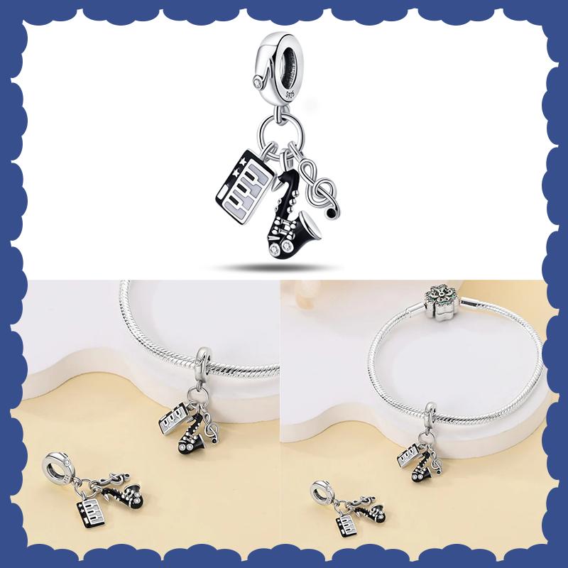 Sell New Copper Music Series Guitar Violin Charm Beads Fit Brand Original Bracelet Diy Fine Jewelry Making