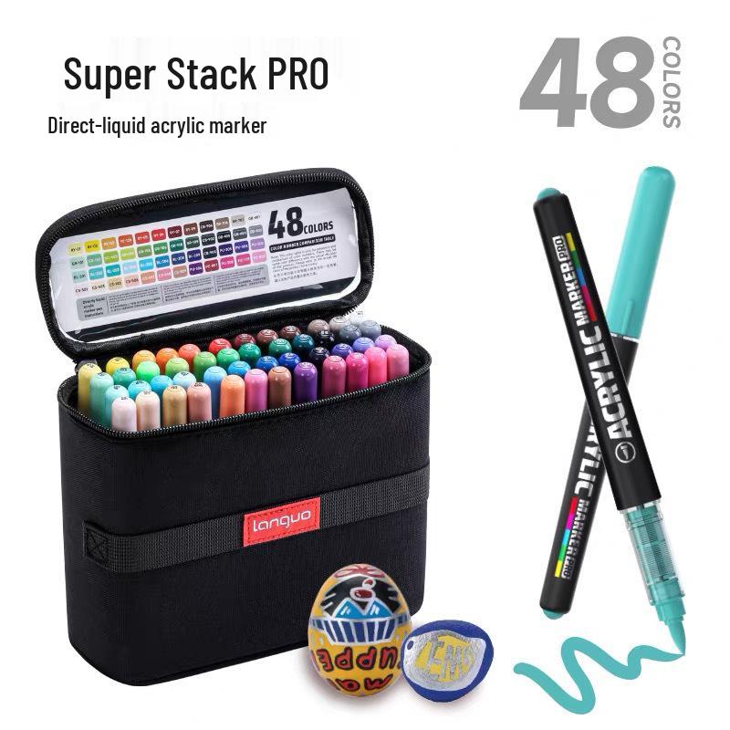 Cross-Border Acrylic Marker Pens - Non-Bleeding Stackable Soft Tip Watercolor Pen Set