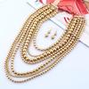 Beaded Exaggerated Gold Necklace With Multilayers For Women Fashion Accessory