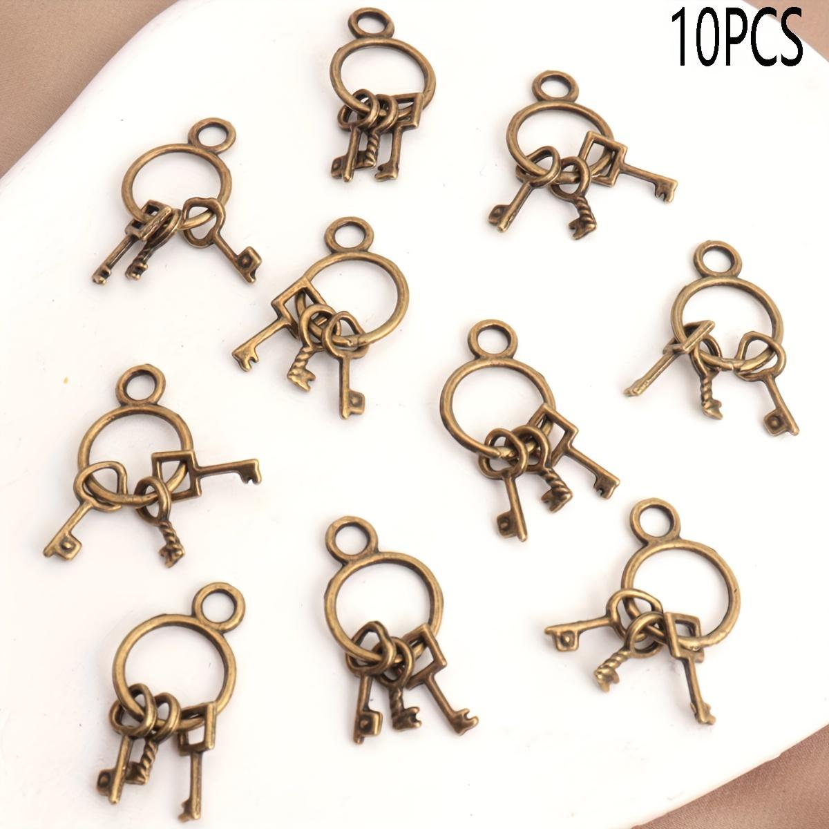 

10pcs Mini Key Pendant Suitable for Earrings, Necklaces, Mobile Phone Pendants And Other Accessories DIY Production світлого кольору хакі