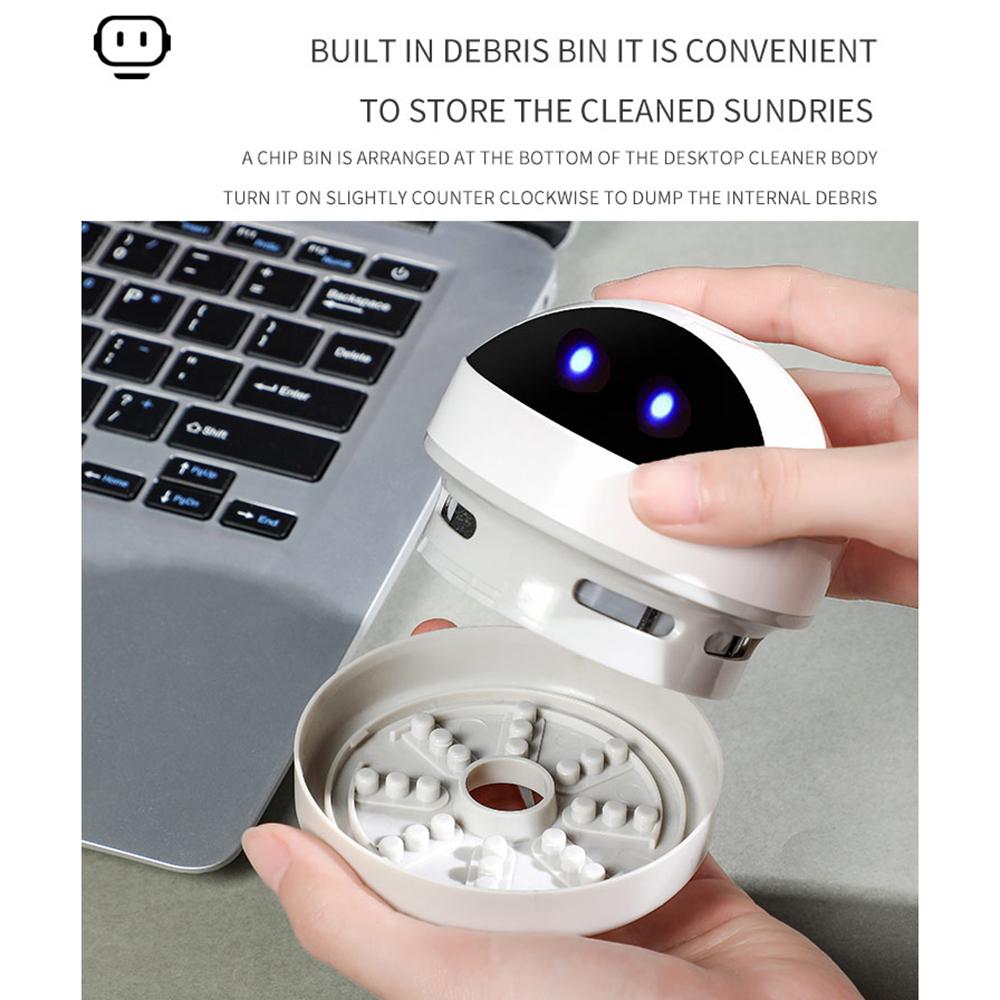 USB Desktop Vacuum Cleaner Cordless Portable   Table Dust Vaccine Cleaner High Suction Noise for Cleaning Dust Crumbs Hair Scrap