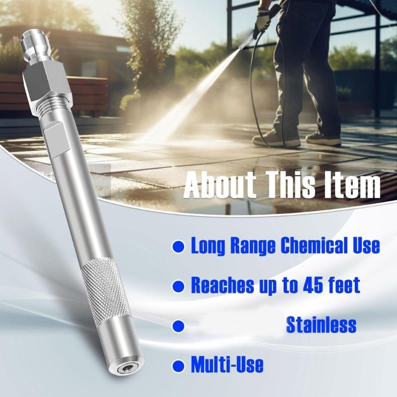 Pressure Washer Nozzle Repairing Nozzle Long Range Nozzle Tip Stainless Steel Texture Suitable for Efficient Cleaning