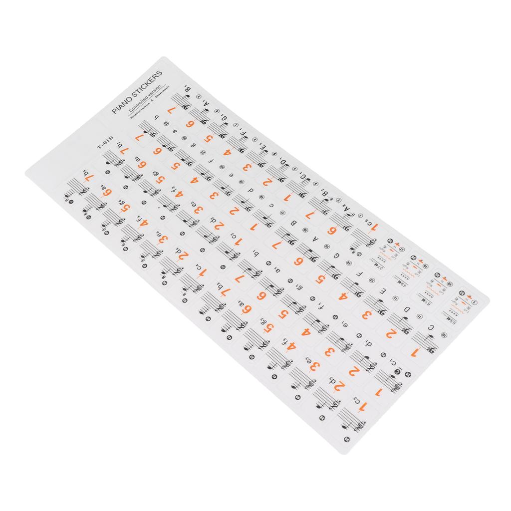 Transparent 37 49 61 Electronic Keyboard 88 Key Piano Stave Note Sticker Notation Version & Sheet Music for White Keys