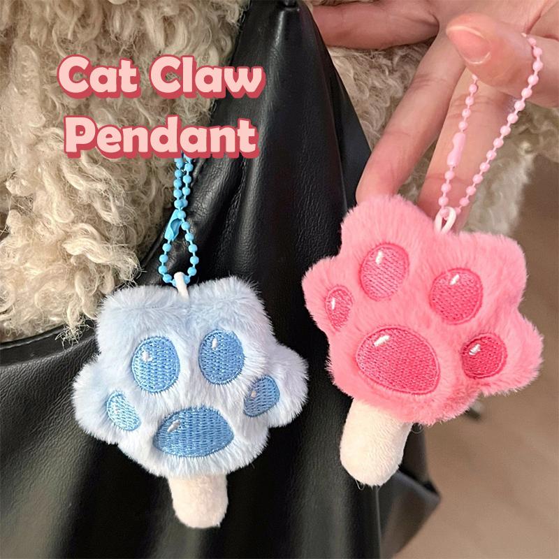 Kawaii Katzenpfote Eis am Stiel Schlüsselanhänger Kreatives Süßes Plüschtier Schlüsselanhänger Mädchenhafte Tasche Anhänger Rucksack Hängende Dekoration Schöne Geschenke