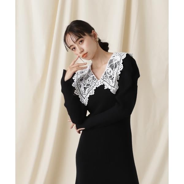 Jill by Jill Stuart Women's Ecru Lace-Collar Knit Dress, Casual Dress