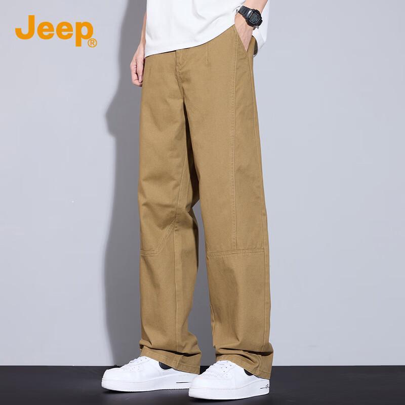 JEEP Men's 2025 Loose Fit Pure Cotton Casual Pants