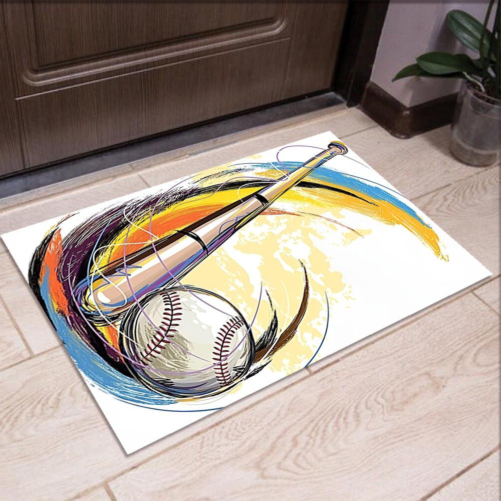 Baseball Printed Carpet,Rug,for Office Chair Living Room Bedroom Kitchen Room Decor Gifts.